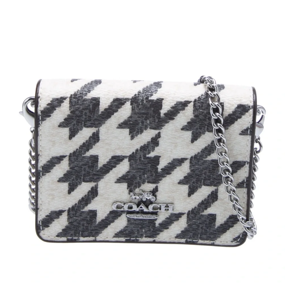 Coach Houndstooth Mini Crossbody Bag in Black and White NWT retails $150 - Picture 3 of 7